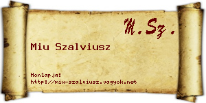 Miu Szalviusz névjegykártya